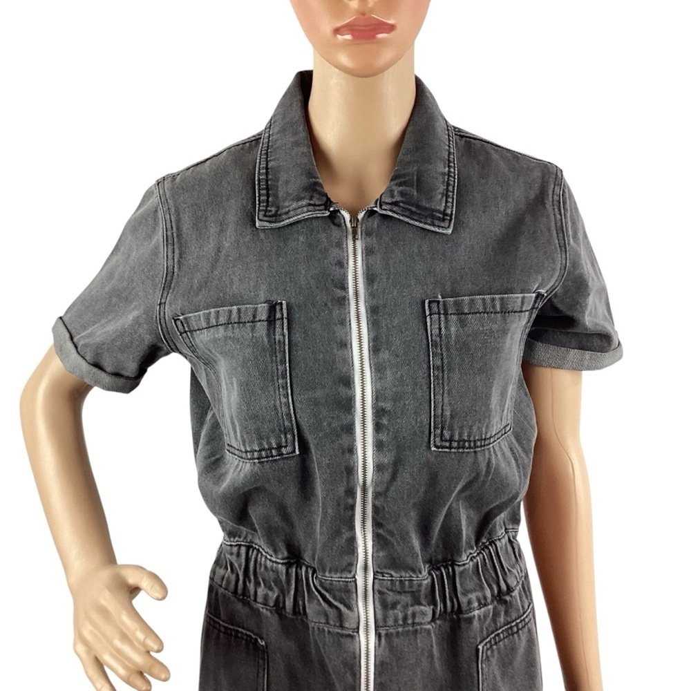KanCan Victoria Gray Denim Utility Romper Size S - Picture 2 of 7